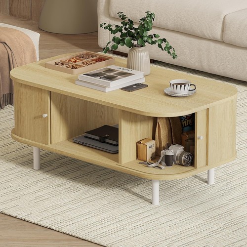 Oval coffee table with - coffee,