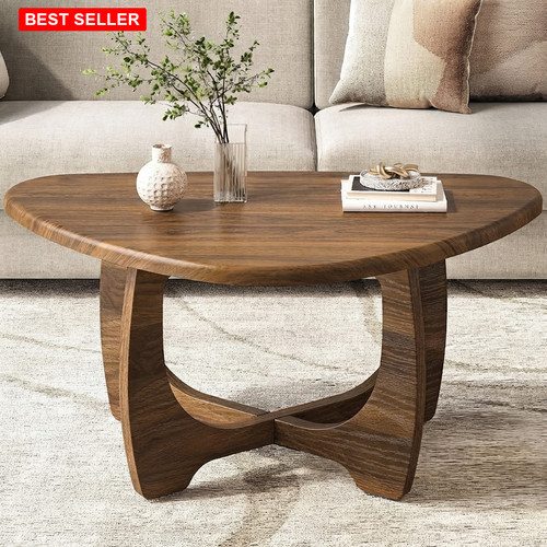 Coffee table oval walnut - coffee,