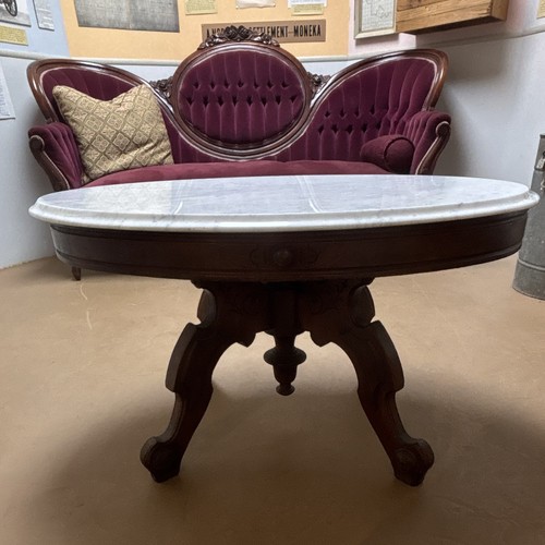 Oval marble top coffee table - oval,
